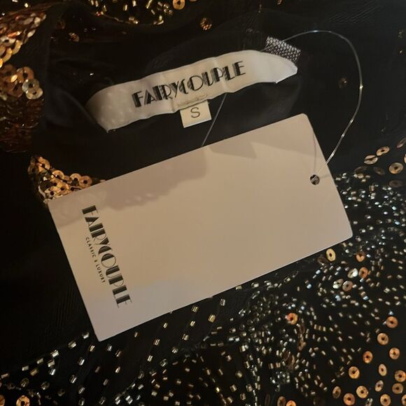 NWT Fairy Couple Gatsby Long Fringe Flapper Cocktail Party Dress - Picture 8 of 8